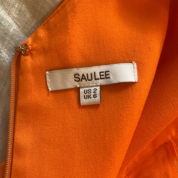 Revolve x Sau Lee Orange Floral Jacquard Dress - Picture 9 of 11